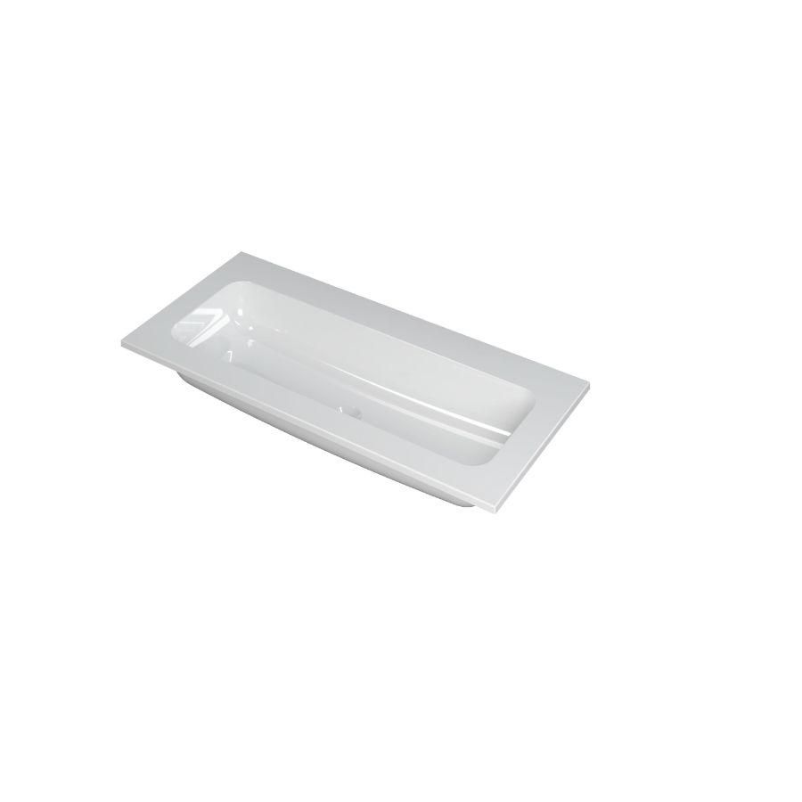 INK Faktor Wastafel polystone centr. zonder kraangat GL wit 100x45