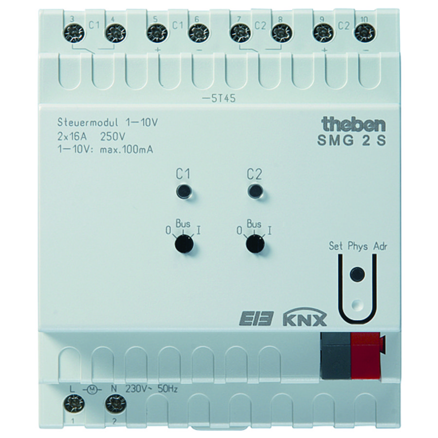 2-kanaals regelunit 1-10V basismodule SMG 2 S KNX-MIX1