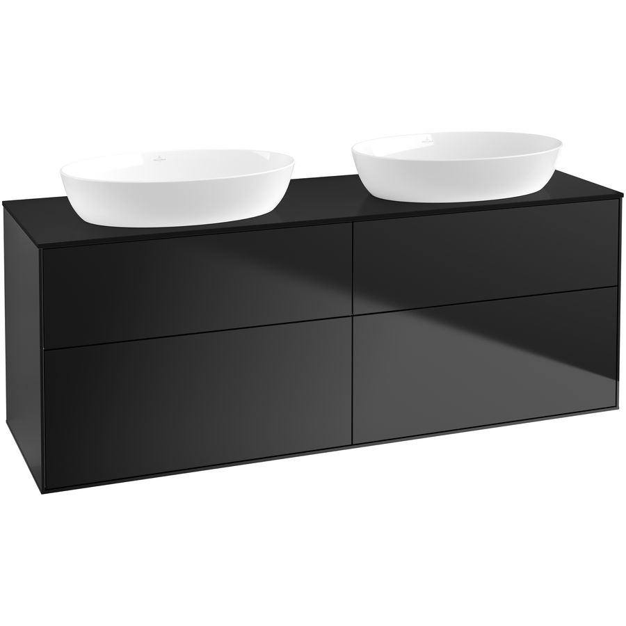 Wastafelonderkast Finion 1600x603x501mm Black Matt Lacquer GA8200PD