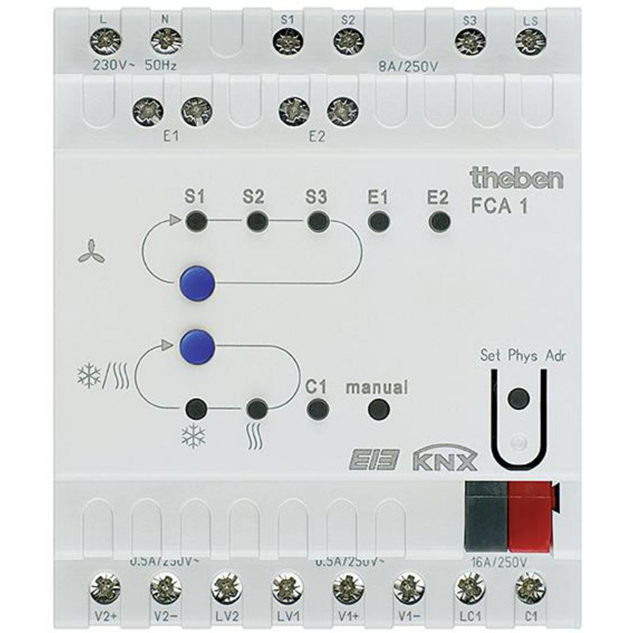 Actor t.b.v. 2-/3-puntsregeling FCA 1 KNX-FanCoil