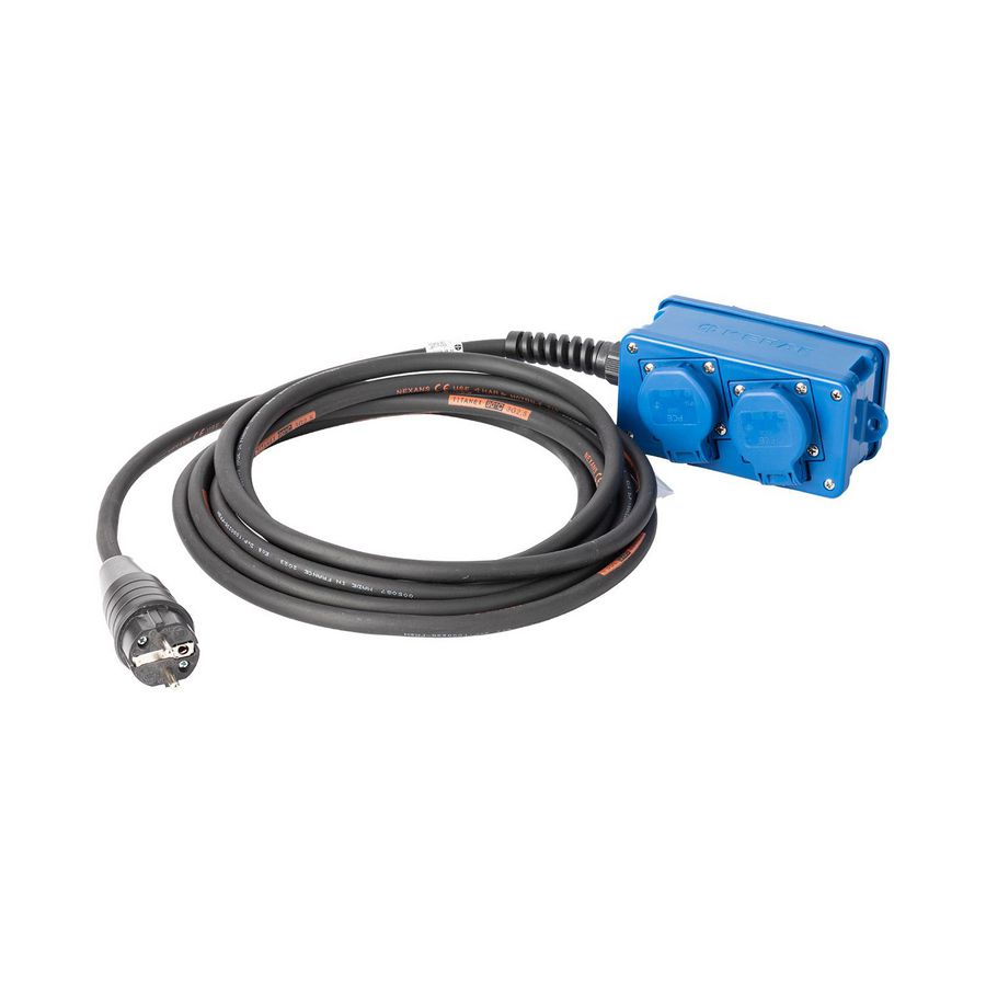 Verlengkabel 5mtr. H07RN-F 3G2,5mmtr.ono 2x2 blauw