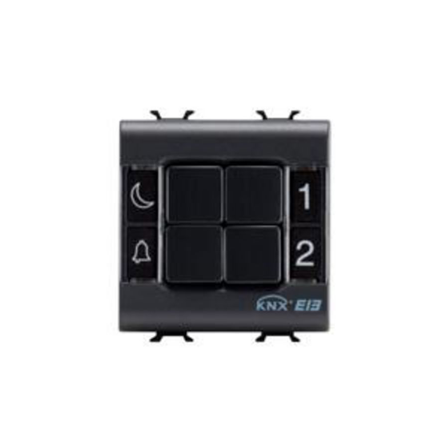DRUKKNOPPANEEL-KNX-4 KANALEN-2 MODULE-ZWART-CHORUS