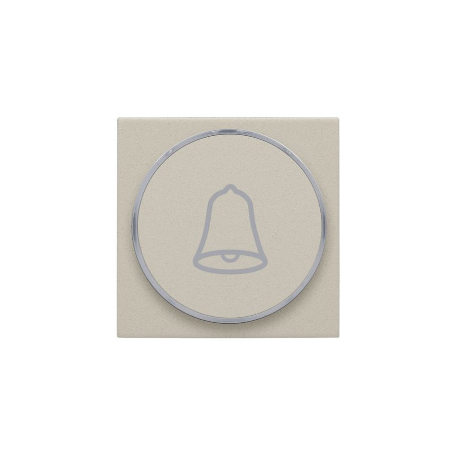 Afwerkingsset met doorschijnende ring met belsymbool voor drukknop 6A sand textured