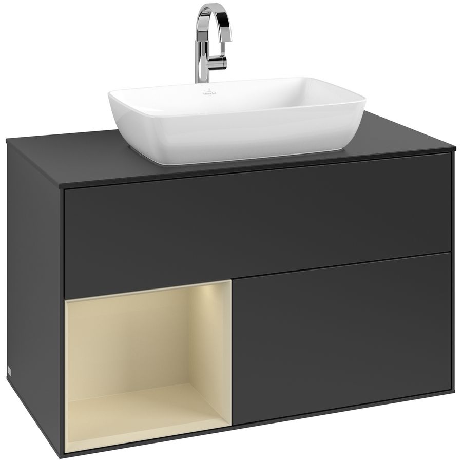 Wastafelonderkast Finion 1000x603x501mm Black Matt Lacquer G772HJPD