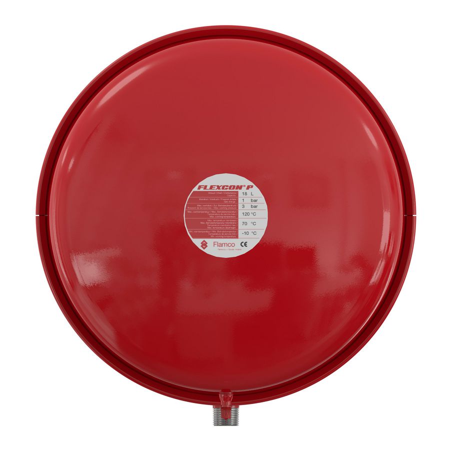 Expansievat plat / discusvorm Flexcon P 18/1,0bar max 3bar