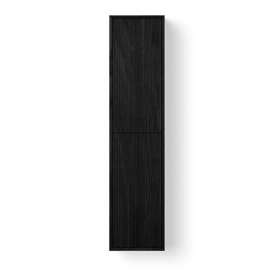 Wooden Cabinet Facet Stripes / hoge kast 40x30x170cm eiken black