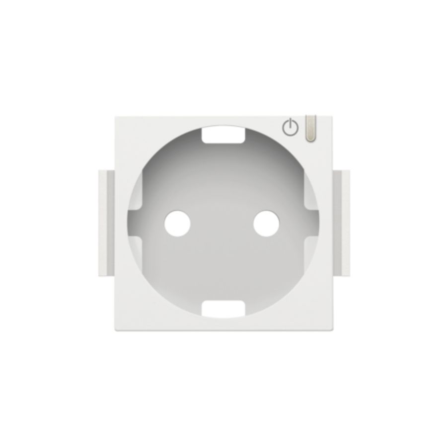 Afwerkingsset geconn. schakelbaar stopcontact+knop white c.