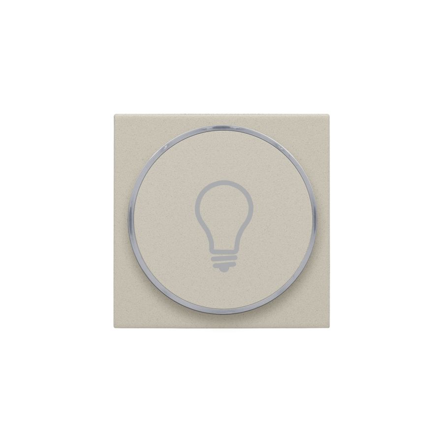 Afwerkingsset met doorschijnende ring met lampsymbool voor drukknop 6A sand textured