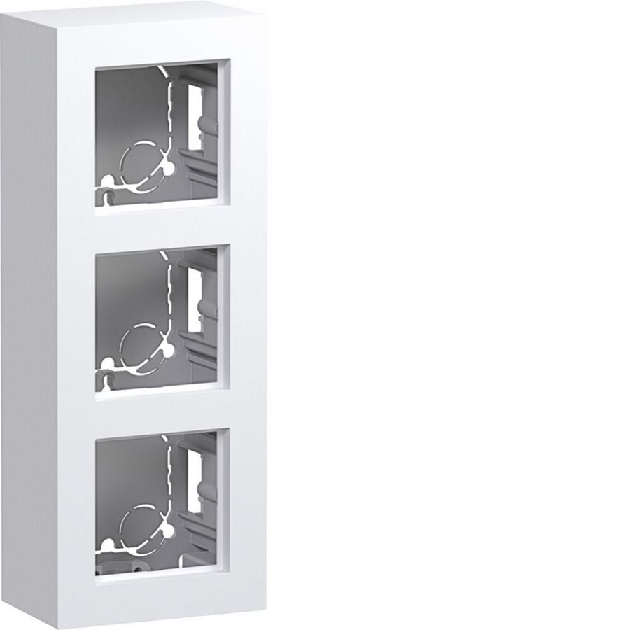 Behuizing 3-voudig hoog design opbouw A.8 lichtwit mat