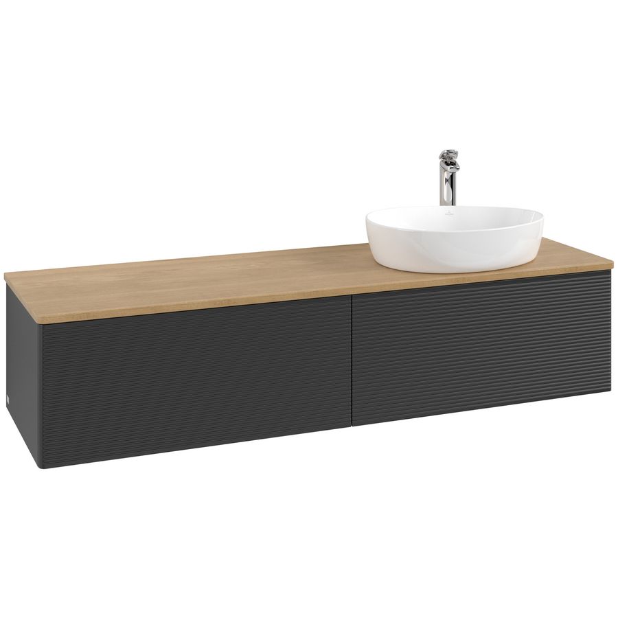 Wastafelonderkast Antao 1600x360x500mm Black Matt Lacquer L38151PD