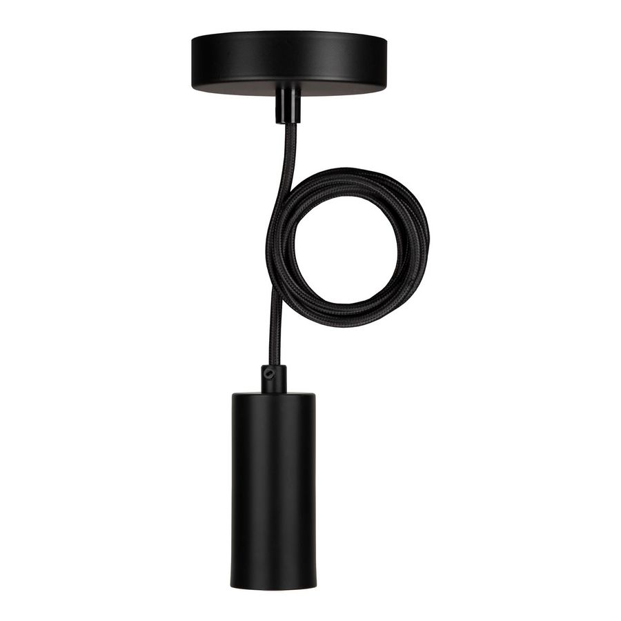 Pendel hanglamp Fuji E27 zwart L=1.5m. 2C zwart
