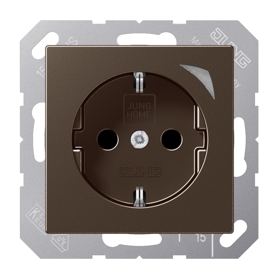 Wandcontactdoos A(S)500 mokka Saf.+ HOME