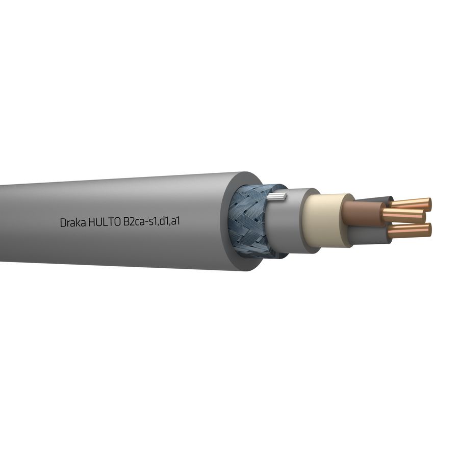 Haspel a 500m. Z1O-YMz1Kas HULTO B2ca 0,6/1kV gy# 3x1,5/1,5mm² (bruin - zwart - grijs)