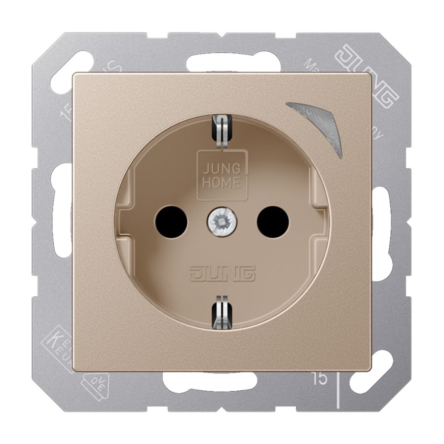 Wandcontactdoos A500 champagne Saf.+ HOME