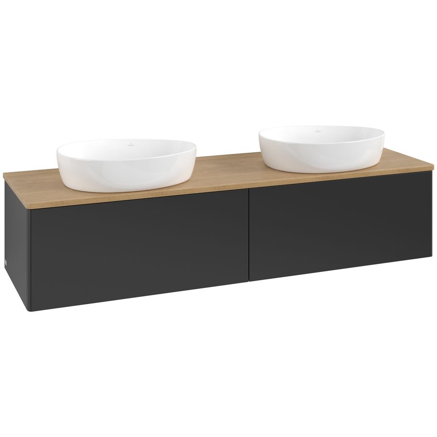 Wastafelonderkast Antao 1600x360x500mm Black Matt Lacquer L39011PD
