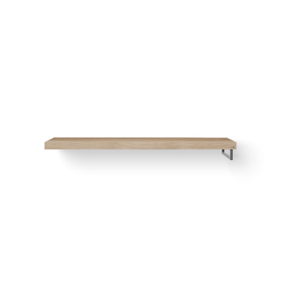 Wastafelblad Base Wood eiken 160cm RVS 1x handdoekbeugel RE.