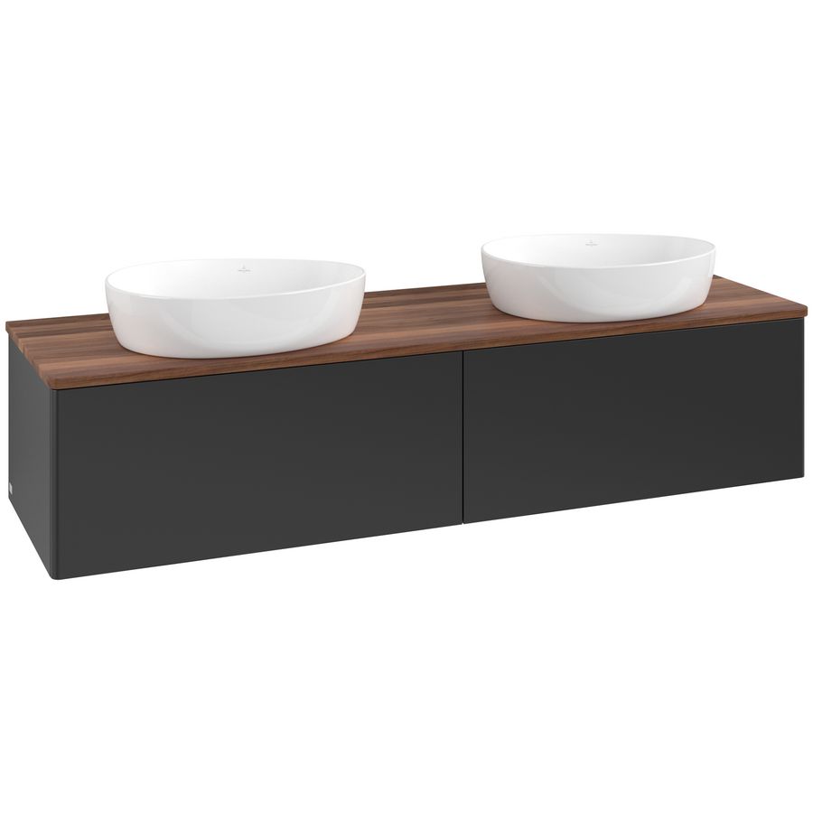 Wastafelonderkast Antao 1600x360x500mm Black Matt Lacquer L39012PD