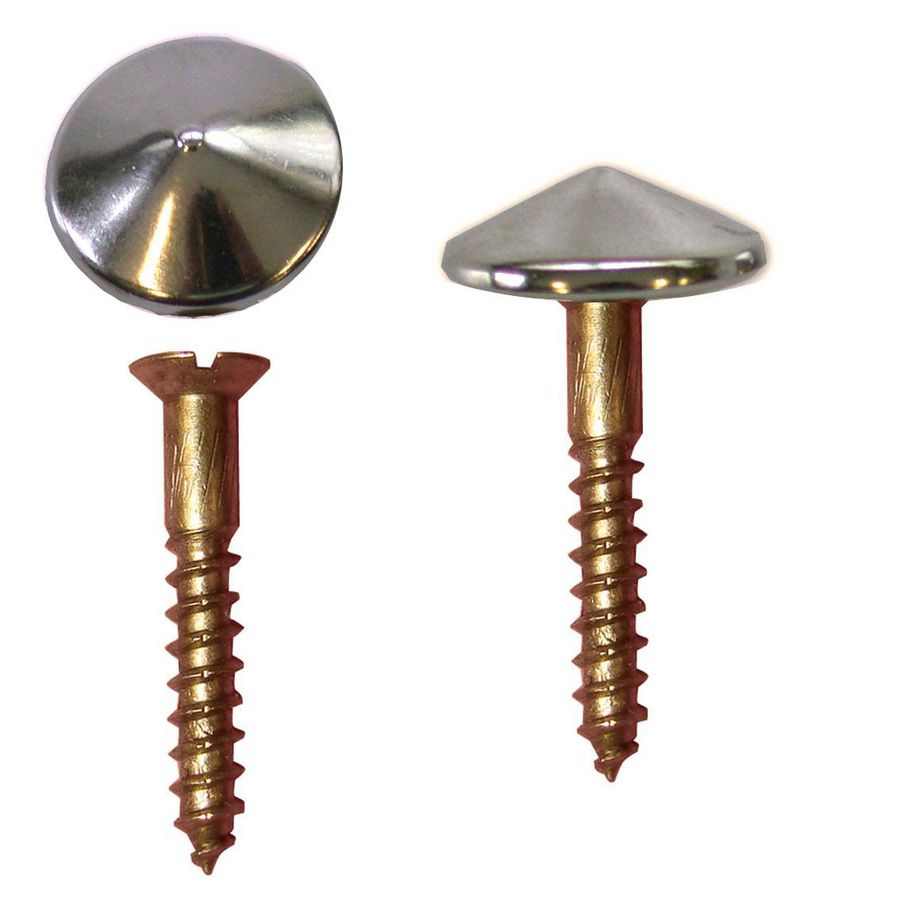 Spiegelschroef chr. 1.1/4" 4,5x30mm Ø19mm set VVE=100