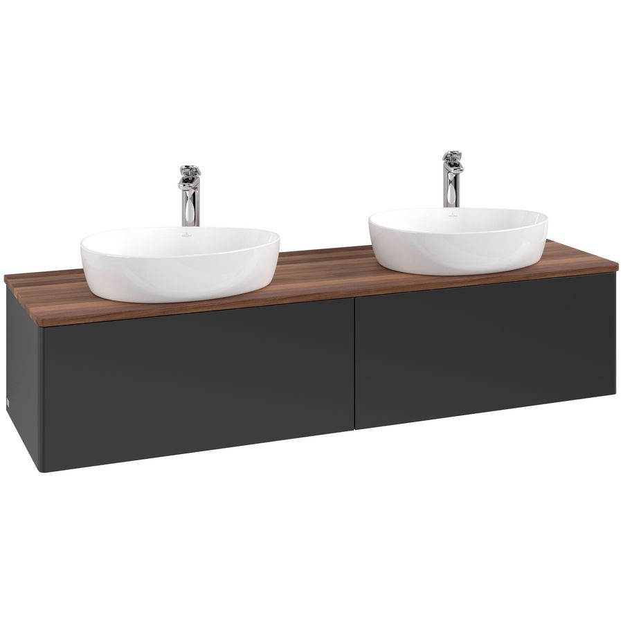 Wastafelonderkast Antao 1600x360x500mm Black Matt Lacquer L39052PD