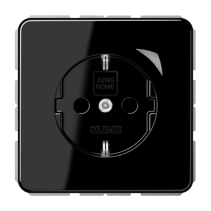 Wandcontactdoos CD500 zwart Saf.+ HOME