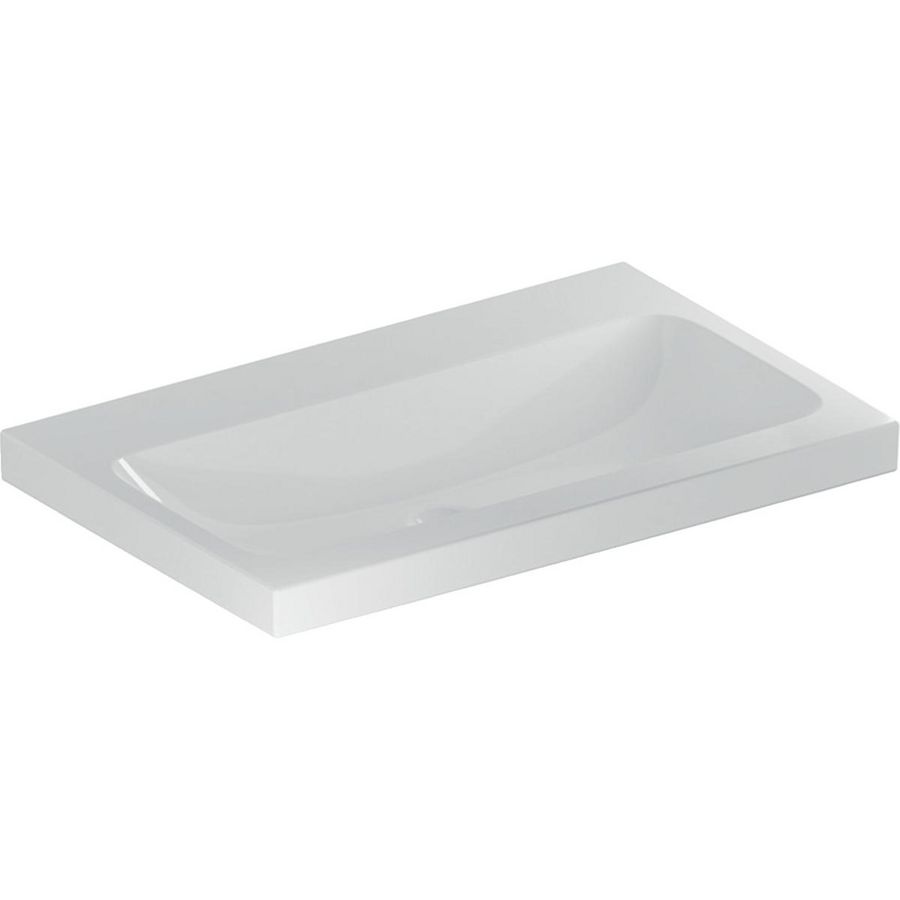 iCon Light wastafel 75x48cm z/kraangat z/overloop wit
