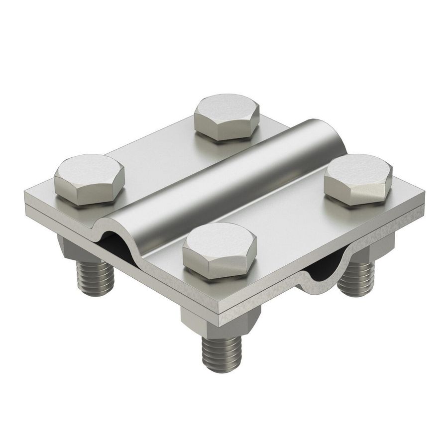 Kruisverbinder rond/rond zonder tussenplaat 60x60 rvs VVE=25