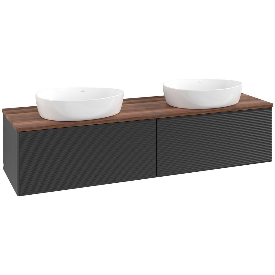 Wastafelonderkast Antao 1600x360x500mm Black Matt Lacquer L39112PD
