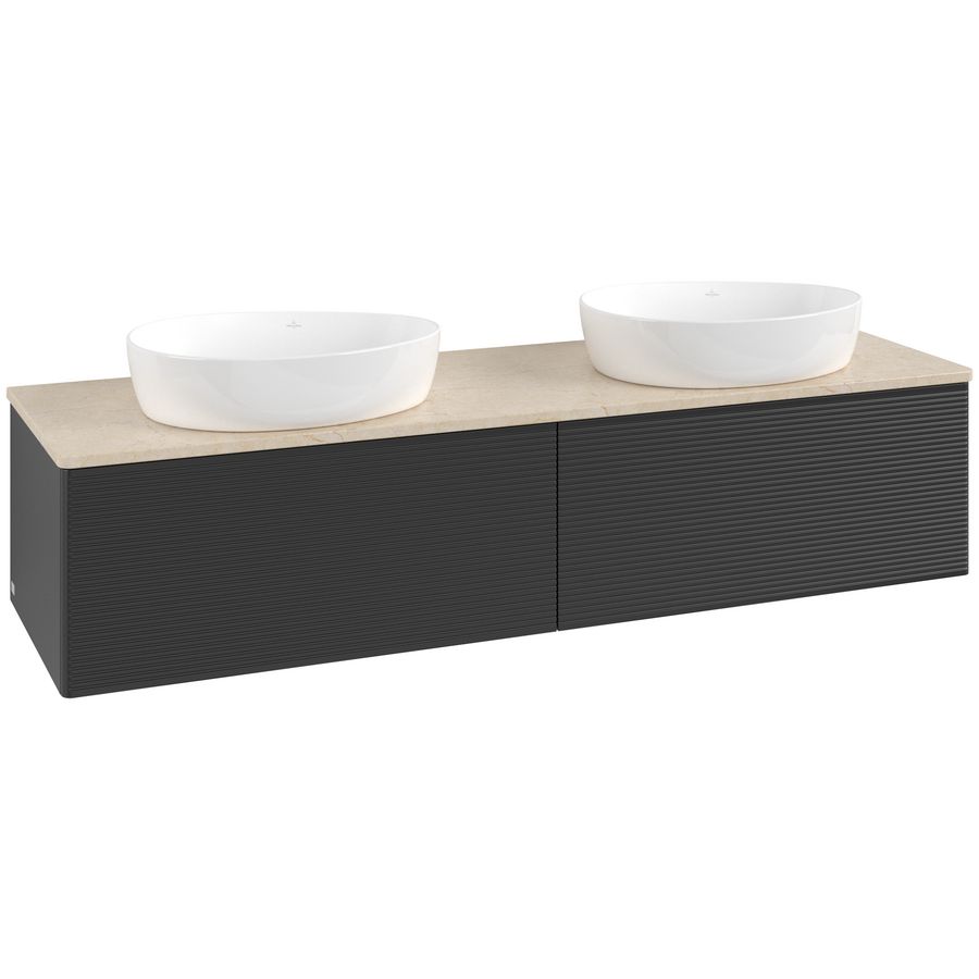 Wastafelonderkast Antao 1600x360x500mm Black Matt Lacquer L39113PD