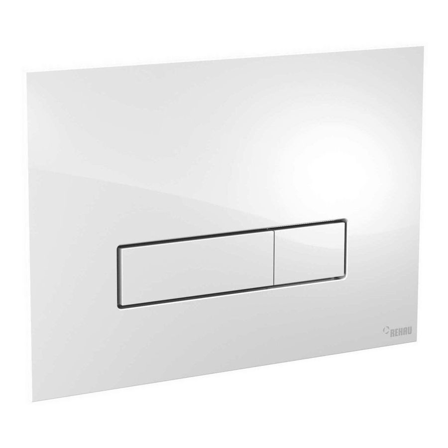 WC-Bedieningsplaat Orbit 2-toets glas wit verzonken