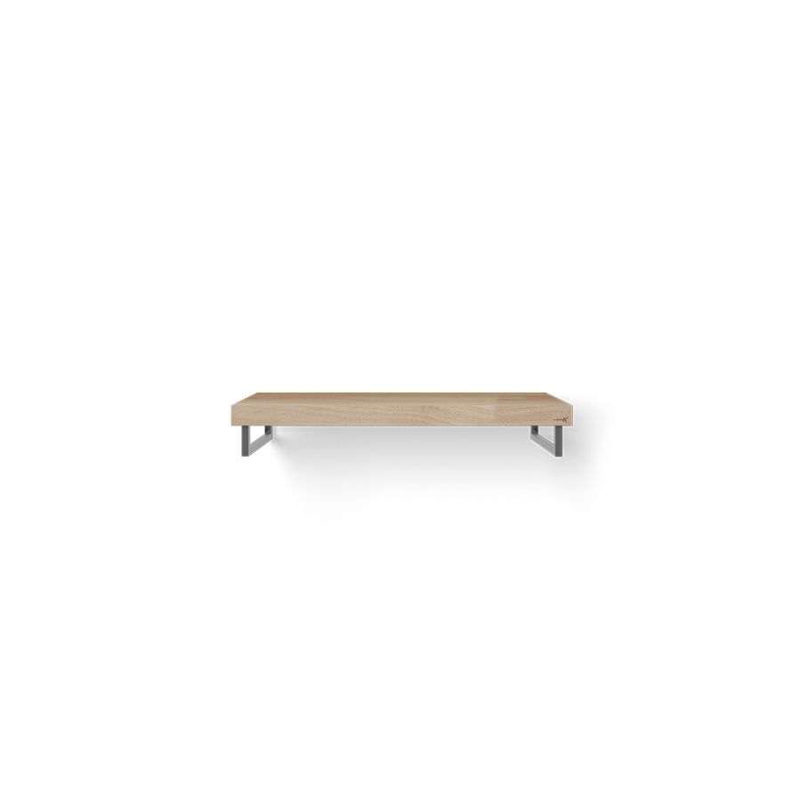 Wastafelblad Solo Wood eiken 100cm RVS 2x handdoekhouder