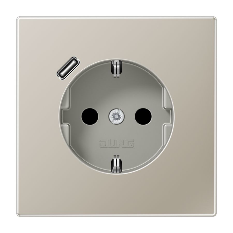 Wandcontactdoos + lader LS edelstaal USB C