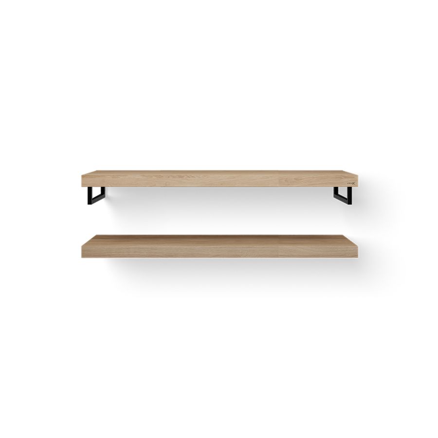 Wastafelblad-set Duo Wood eiken 140cm ophanging zwart