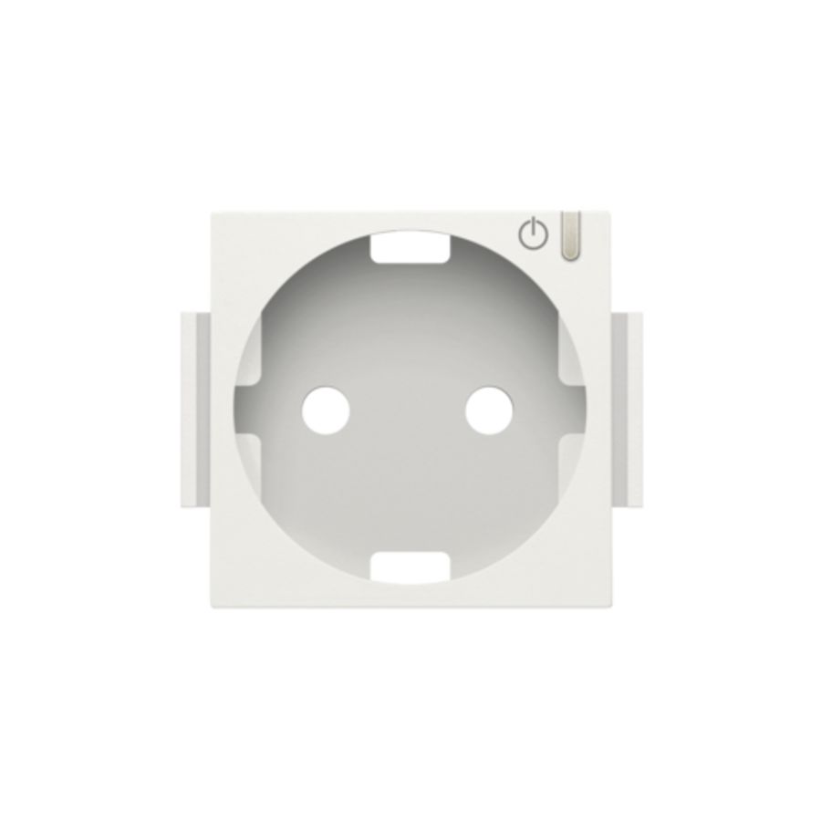 Afwerkingsset geconn. schakelbaar stopcontact+knop white