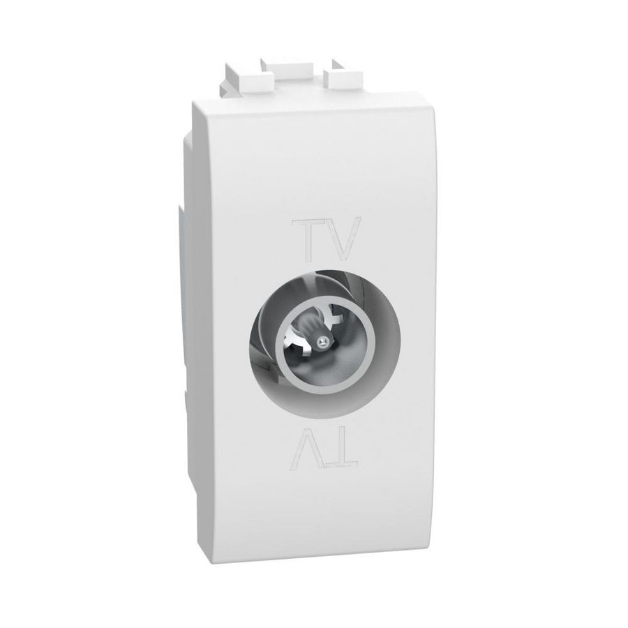 Contactdoos enkelvoudig TV doorvoer wit Livinglight