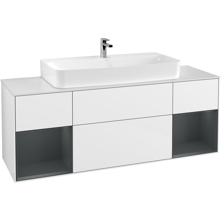 Wastafelonderkast Finion 1600x603x501mm G.White.L F211HGGF