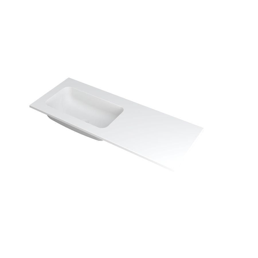 INK Faktor Wastafel polystone li zonder kraangat Mat wit 120x45