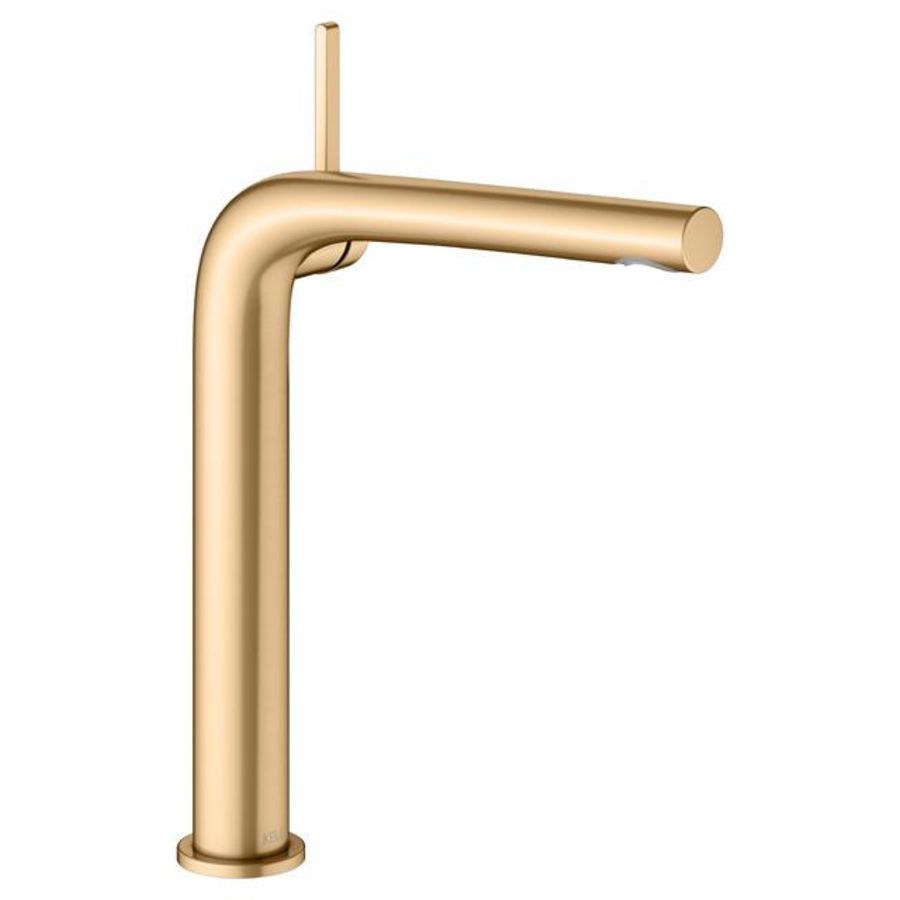 1-hendel wastafelmengkraan 240 afvoergarnituur messing geborsteld