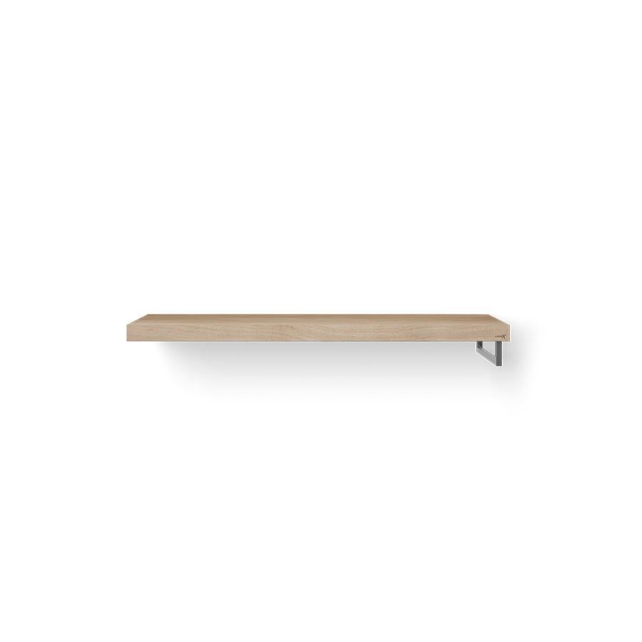 Wastafelblad Base Wood eiken 140cm RVS 1x handdoekbeugel RE.