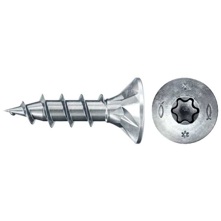 Spaanplaatschroef PowerFast 4x16mm TX verzonken kop VD verzinkt VVE=200