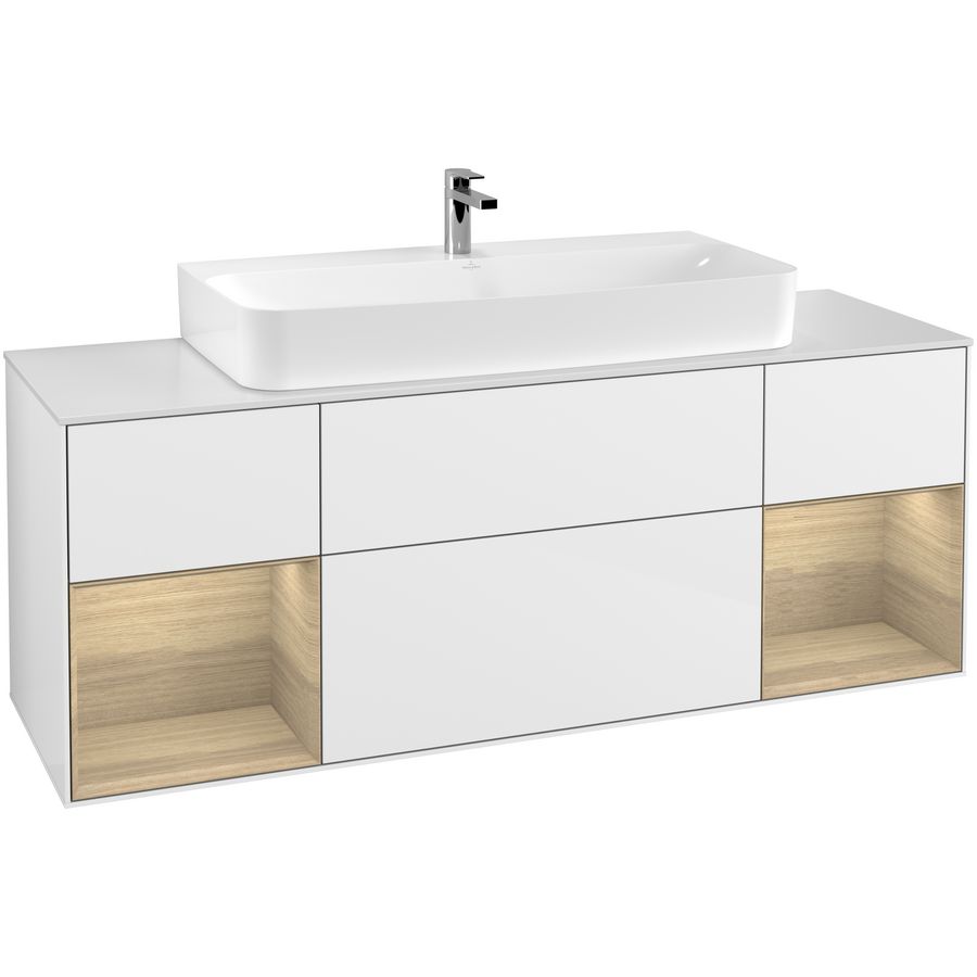 Wastafelonderkast Finion 1600x603x501mm G.White.L F211PCGF