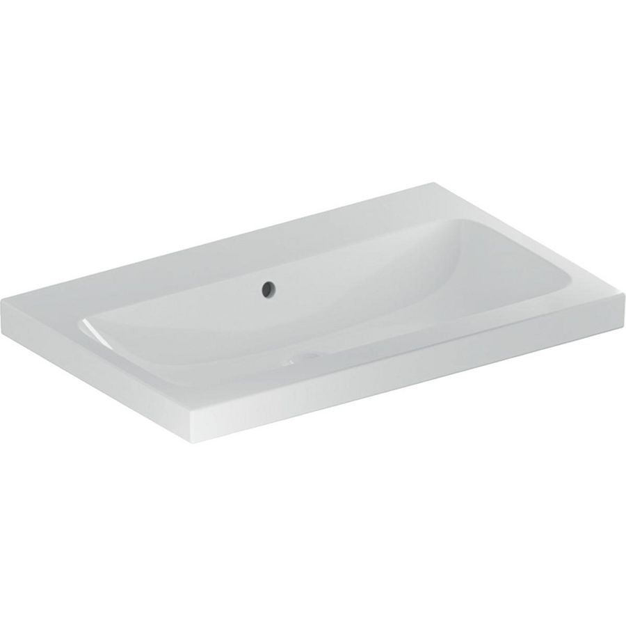 iCon Light wastafel 75x48cm z/kraangat m/overloop wit