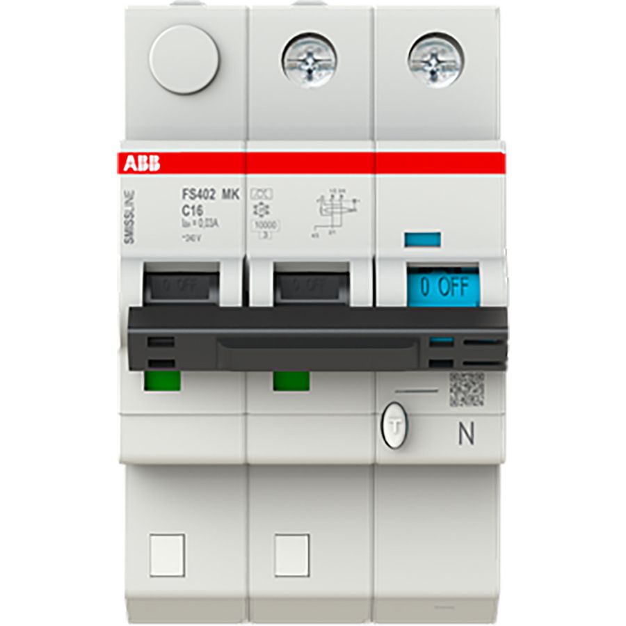 Aardlekbev. met overstroombeveiliging C Kar, 20A, 30mA, 6kA