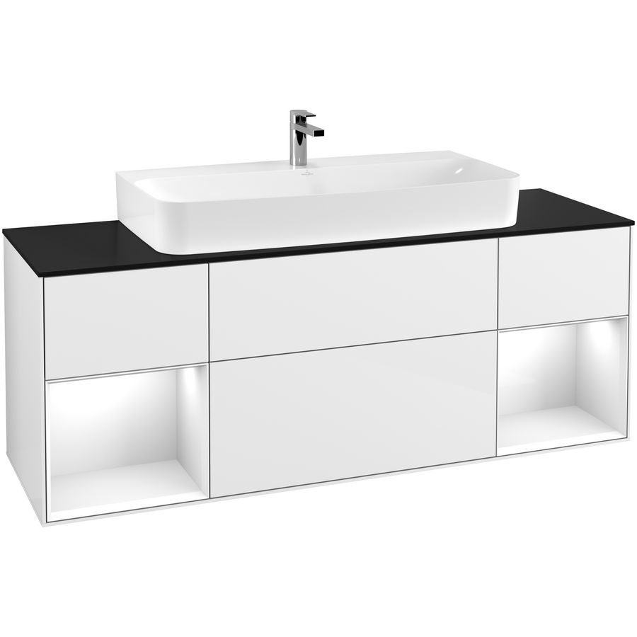Wastafelonderkast Finion 1600x603x501mm G.White.L F212GFGF