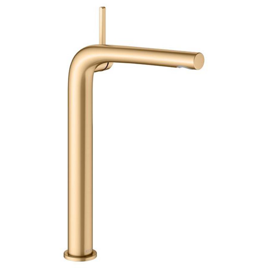 1-hendel wastafelmengkraan 290 afvoergarnituur messing geborsteld