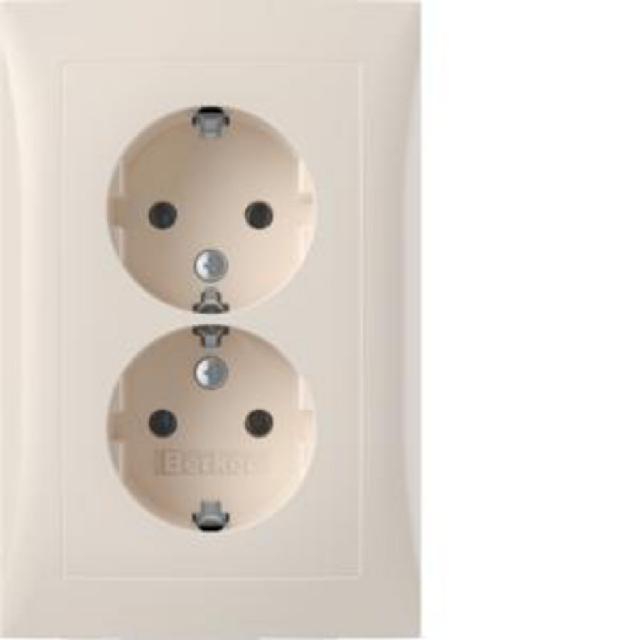 Wandcontactdoos RA 2V compact inb.doos berker S.1 wit glans