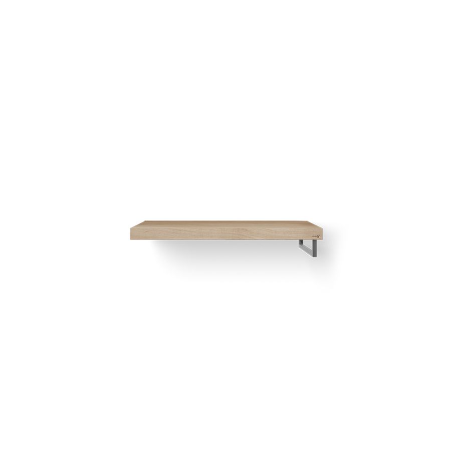 Wastafelblad Base Wood eiken 100cm RVS 1x handdoekbeugel RE.