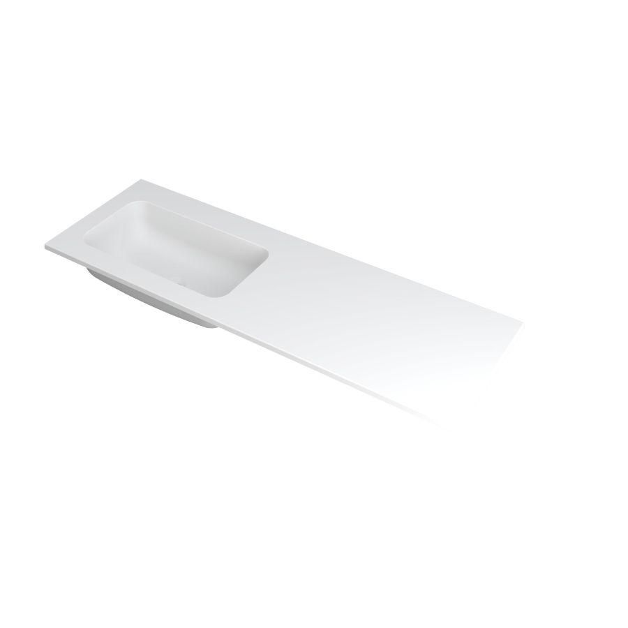 INK Faktor Wastafel polystone li zonder kraangat Mat wit 140x45
