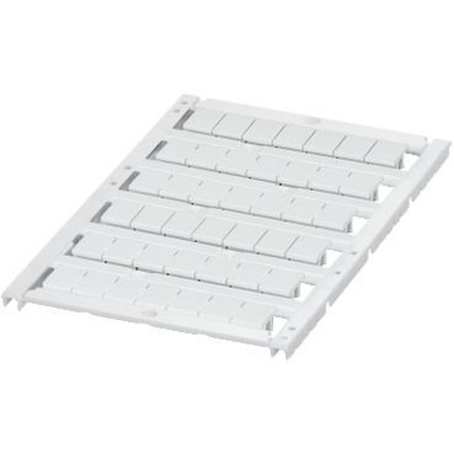 Markeerkaart Plat 6strips 8mm Ongedrukt 42 tekens Wit VVE=10