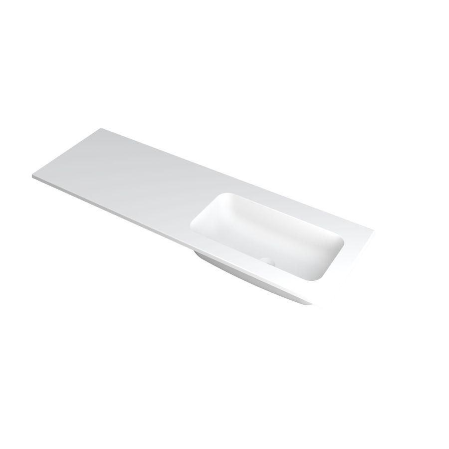 INK Faktor Wastafel polystone re zonder kraangat Mat wit 140x45