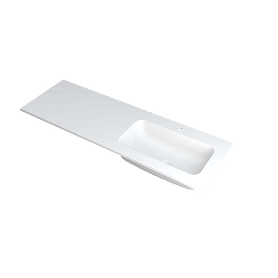 INK Faktor Wastafel polystone re 1 kraangat Mat wit 140x45